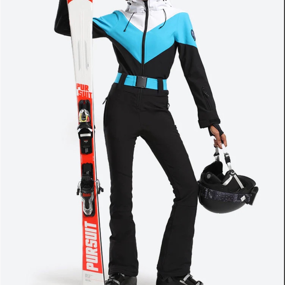 NWT Gsou Snow Women's One Piece Ski Suit With Hood